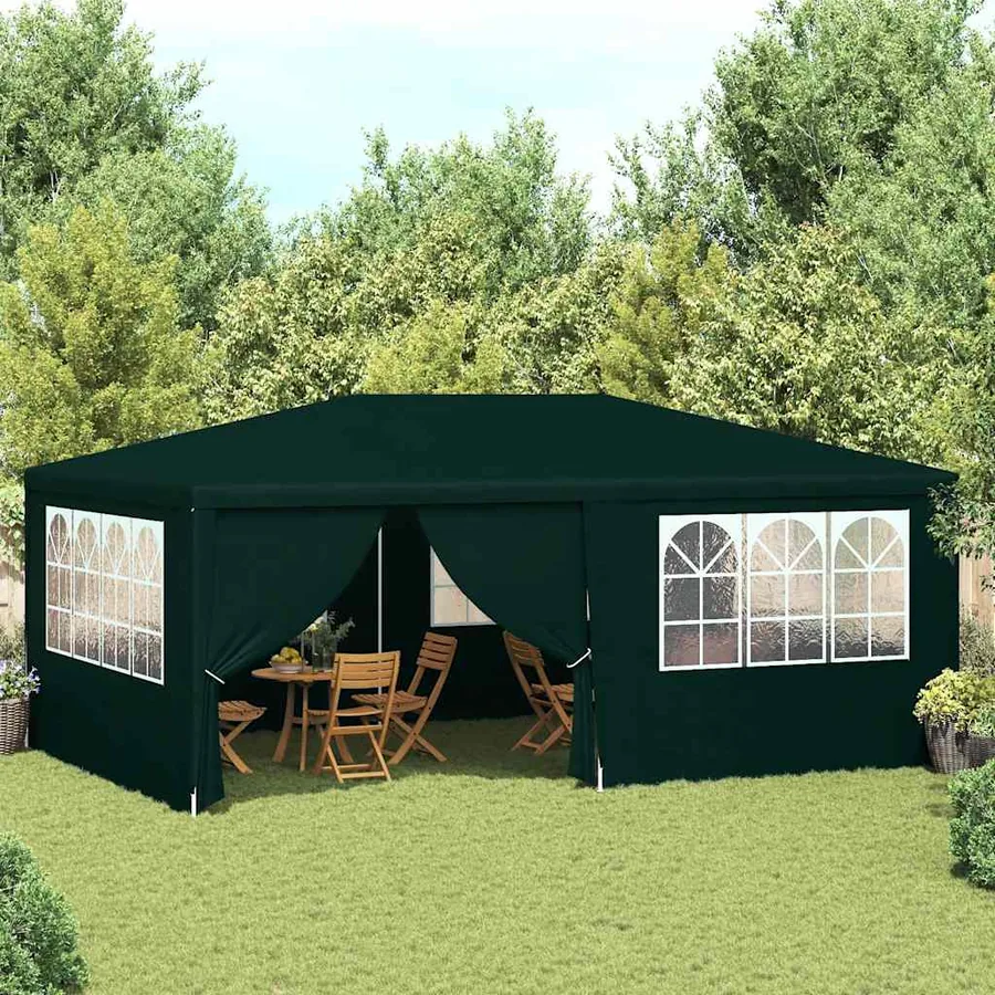 Party Tent with Side Walls 4x6 m Green 90 g/m²