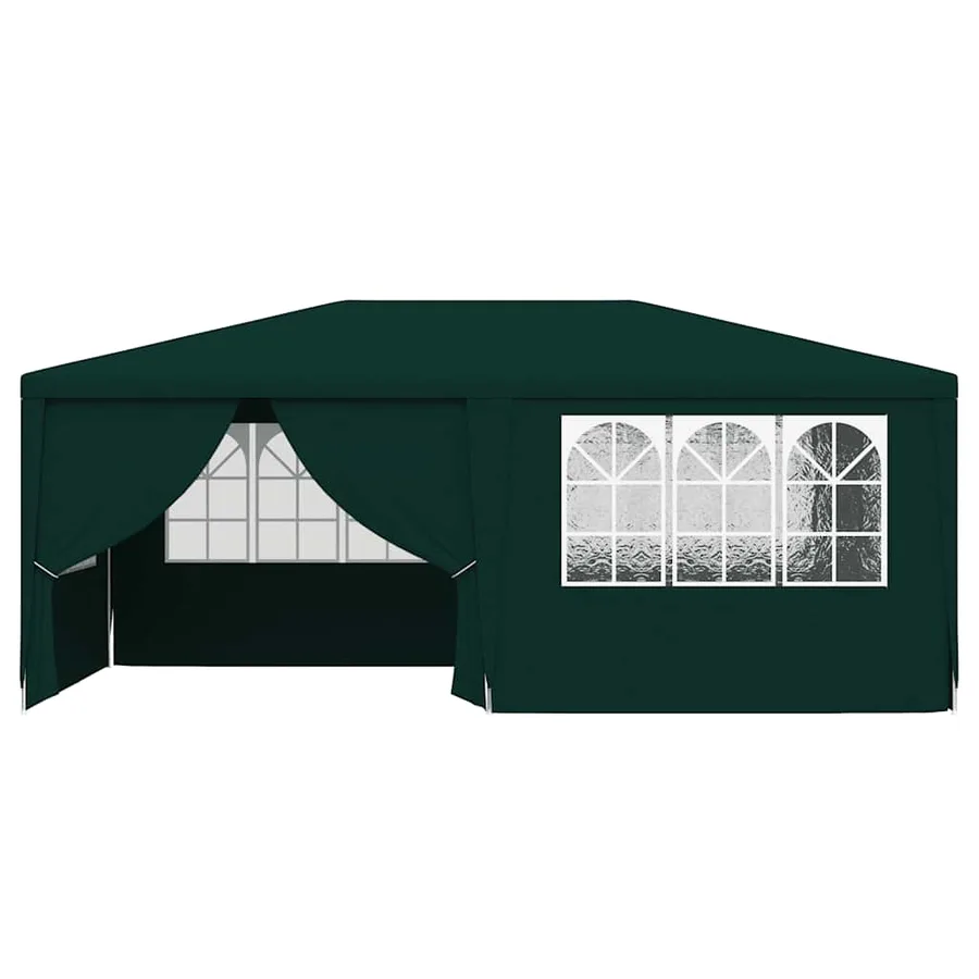 Tente de réception avec parois latérales 4x6 m Vert 90 g/m² - 4
