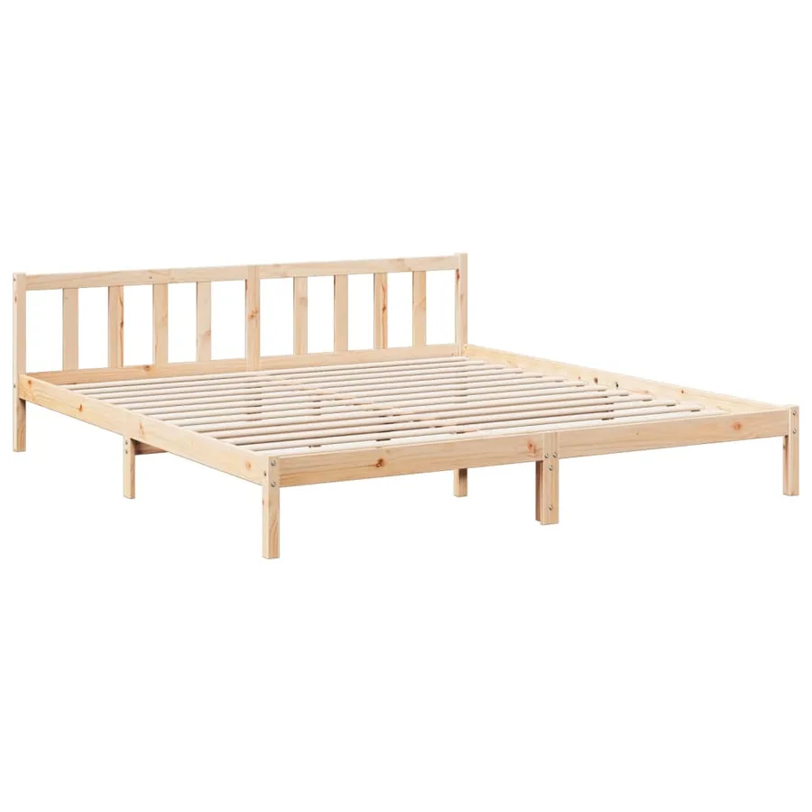 Cadre de lit extra long sans matelas 180x210 cm bois massif pin - 3