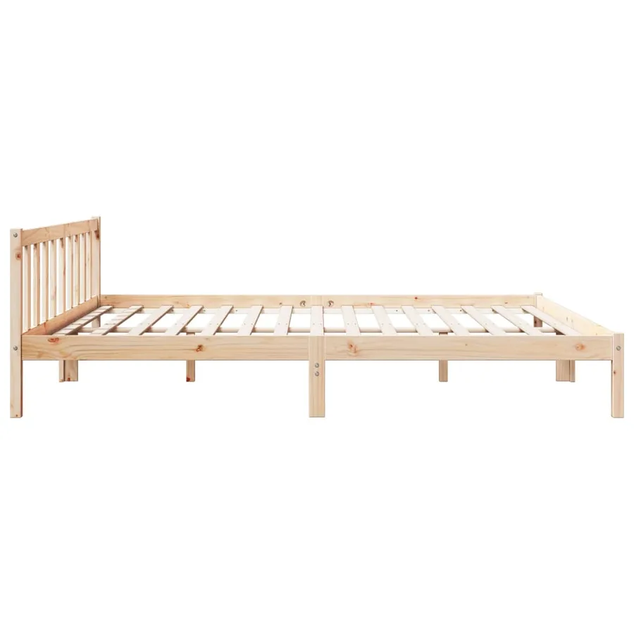 Cadre de lit extra long sans matelas 180x210 cm bois massif pin - 5