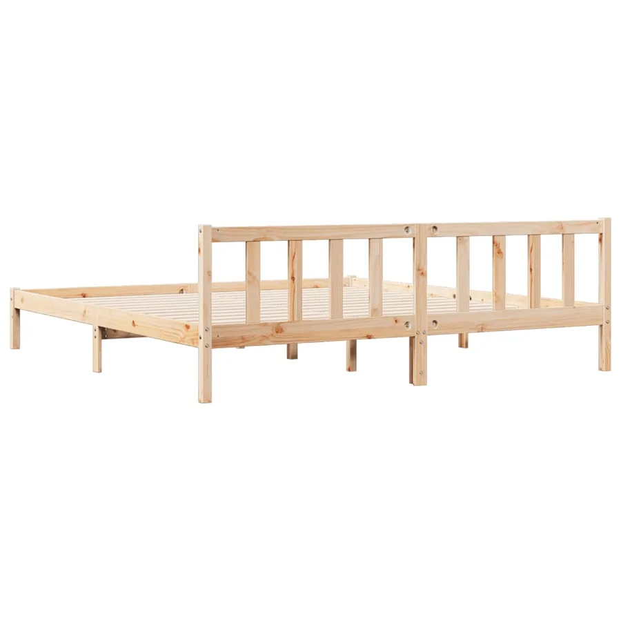Cadre de lit extra long sans matelas 180x210 cm bois massif pin - 6