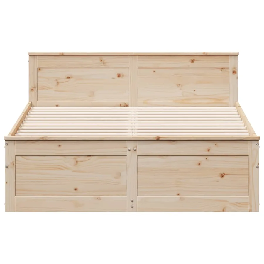 Cadre de lit sans matelas avec tête de lit 160x200cm pin massif - 4
