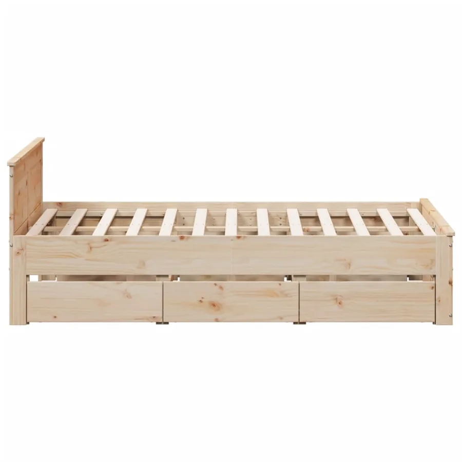 Cadre de lit sans matelas avec tête de lit 160x200cm pin massif - 5