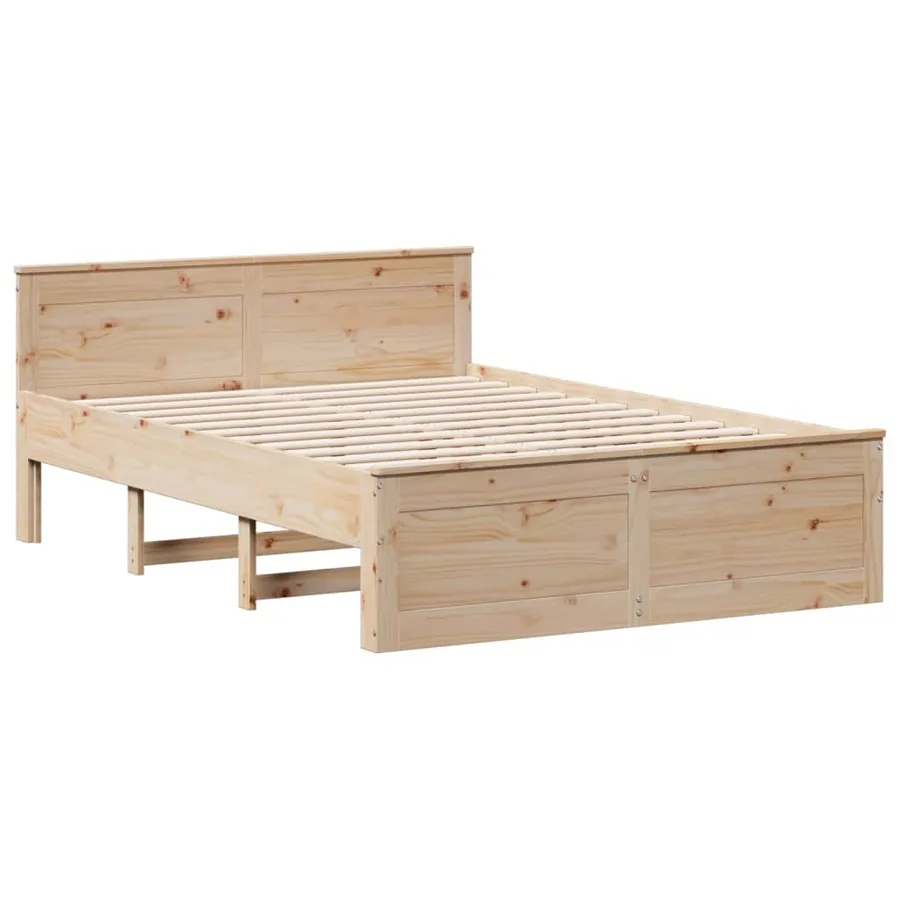 Cadre de lit sans matelas avec tête de lit 160x200cm pin massif - 7