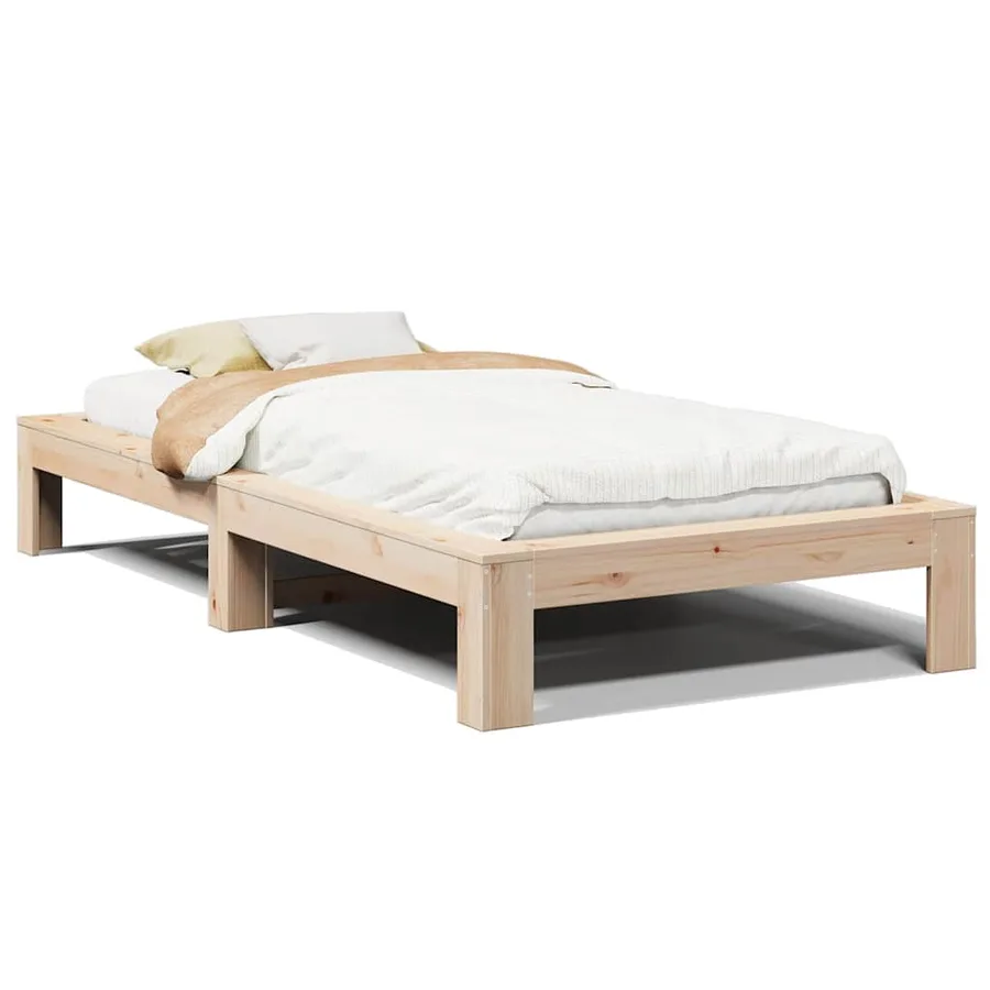 Cadre de lit sans matelas 90x200 cm bois de pin massif - 2