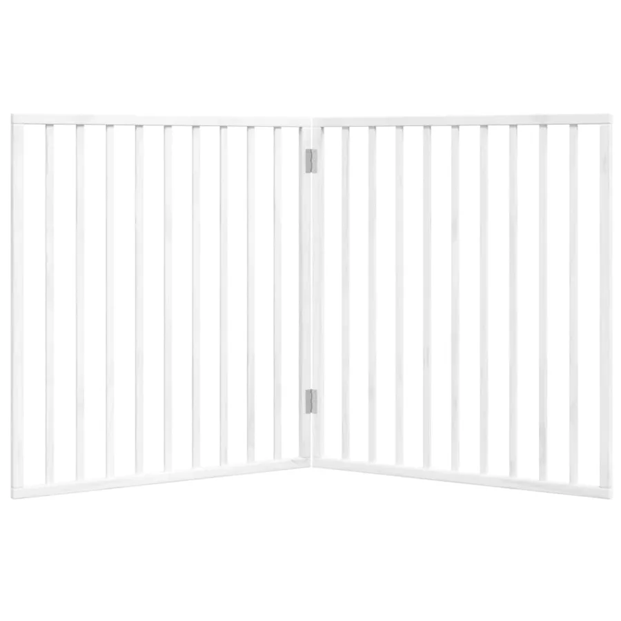 Barrière pour chien pliable à 2 panneaux Blanc 160 cm Bois de peuplier - 4