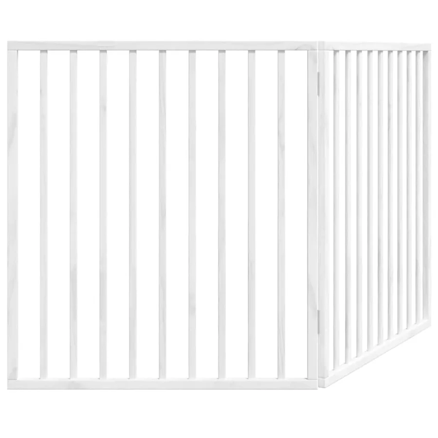 Barrière pour chien pliable à 2 panneaux Blanc 160 cm Bois de peuplier - 6