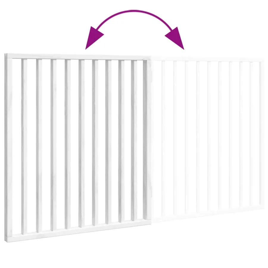 Barrière pour chien pliable à 2 panneaux Blanc 160 cm Bois de peuplier - 7