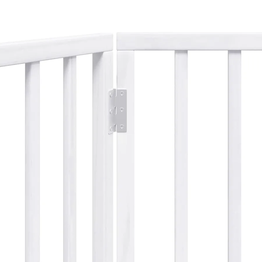 Barrière pour chien pliable à 2 panneaux Blanc 160 cm Bois de peuplier - 8