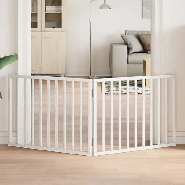 Barrière pour chien pliable à 2 panneaux Blanc 160 cm Bois de peuplier