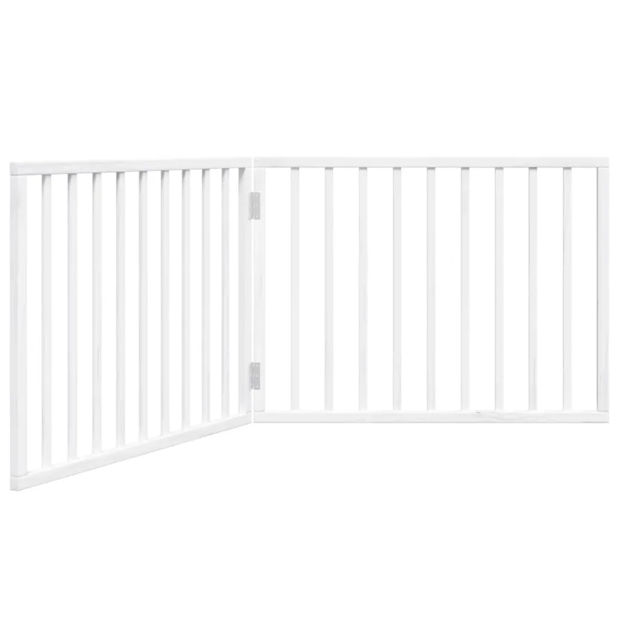 Barrière pour chien pliable à 2 panneaux Blanc 160 cm Bois de peuplier - 2