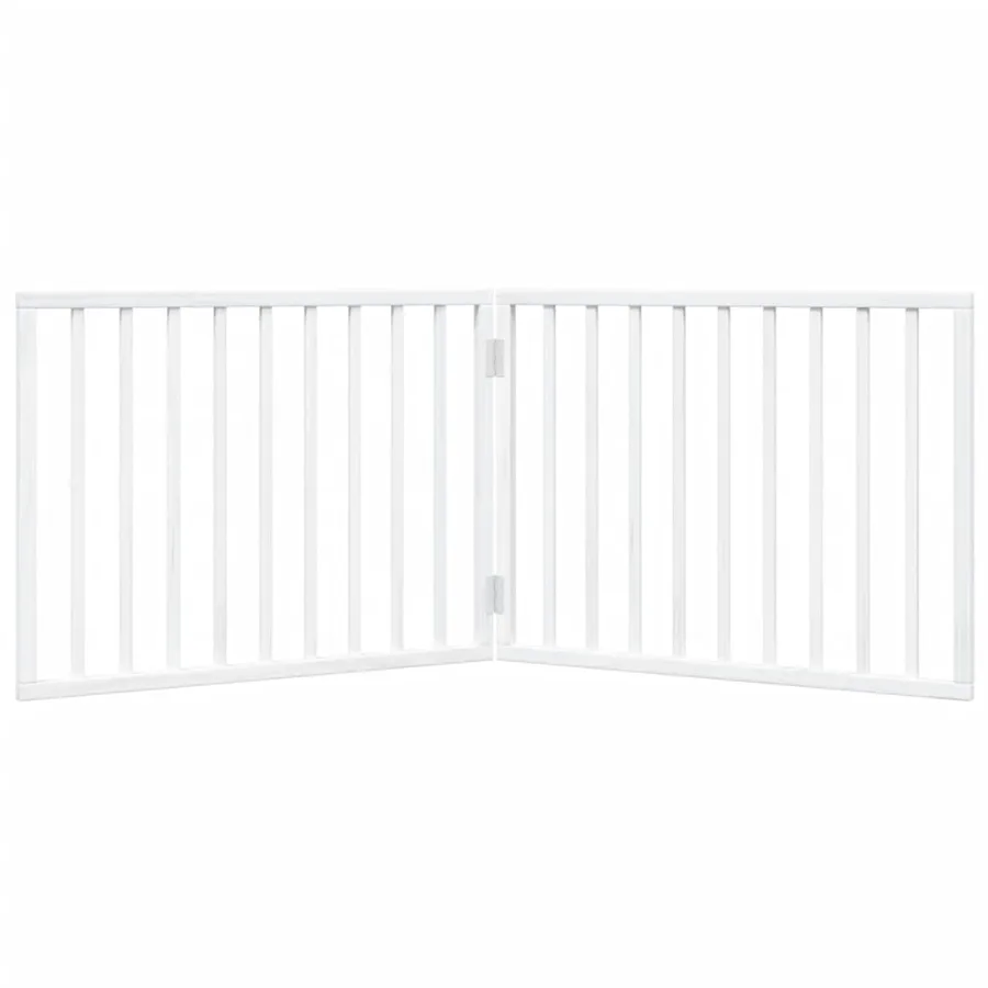 Barrière pour chien pliable à 2 panneaux Blanc 160 cm Bois de peuplier - 4