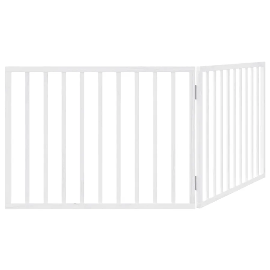 Barrière pour chien pliable à 2 panneaux Blanc 160 cm Bois de peuplier - 6