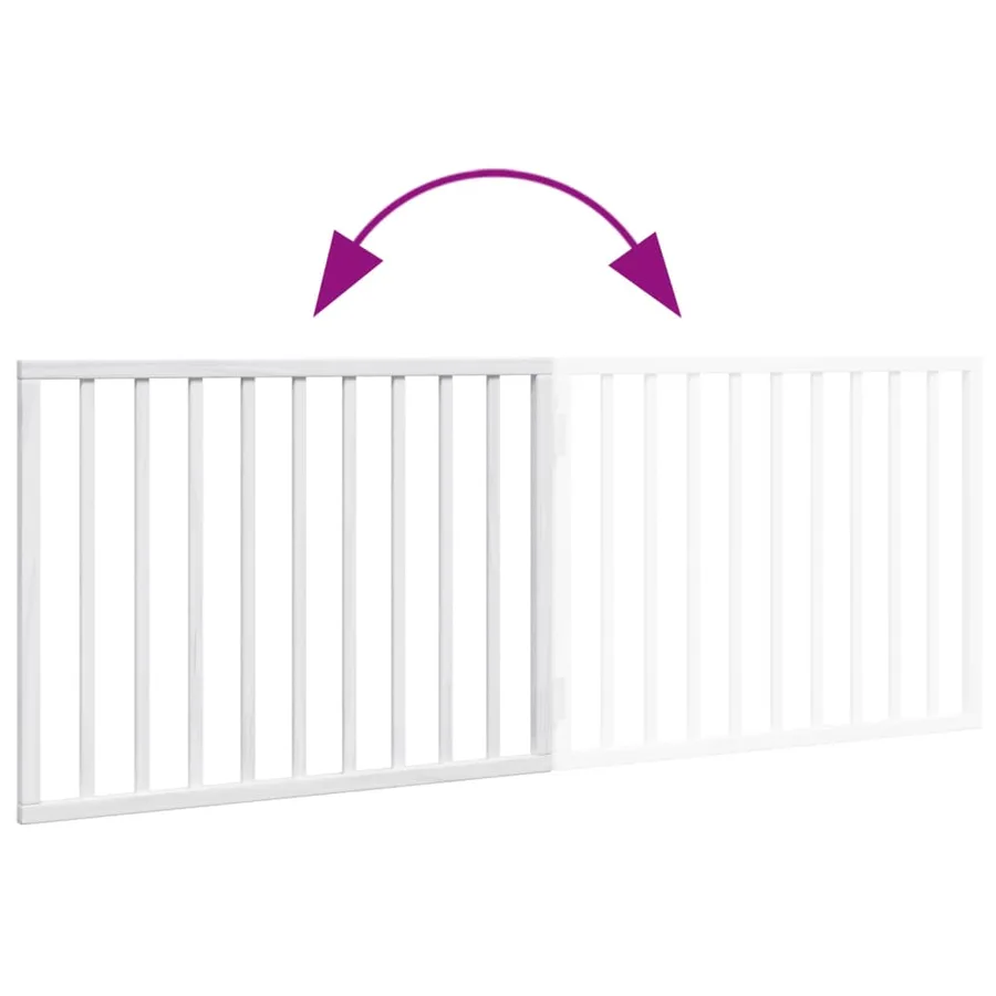 Barrière pour chien pliable à 2 panneaux Blanc 160 cm Bois de peuplier - 7