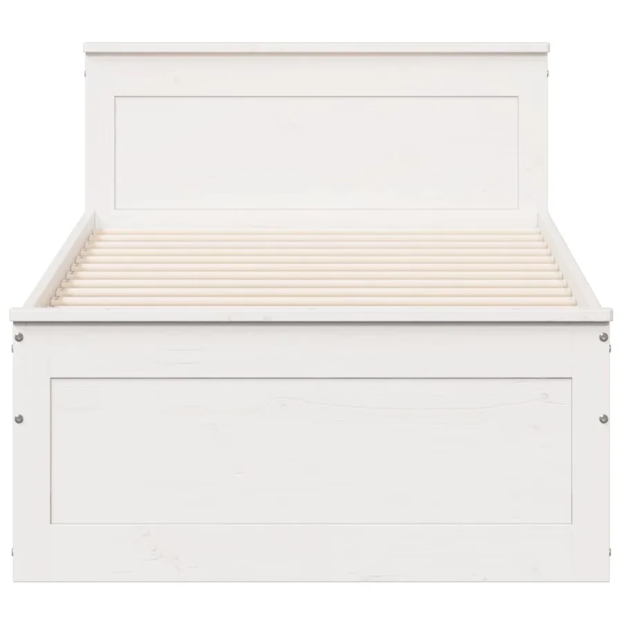 Cadre de lit sans matelas avec tête de lit 75x190 cm pin massif - 4
