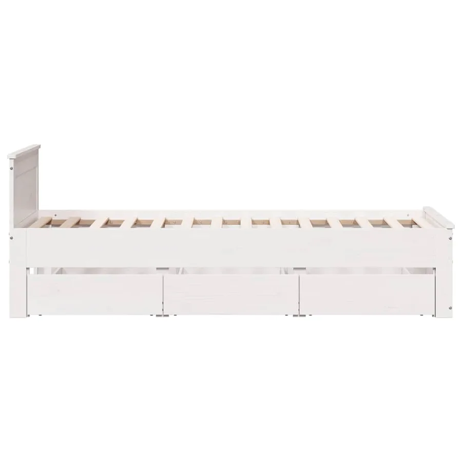 Cadre de lit sans matelas avec tête de lit 75x190 cm pin massif - 8