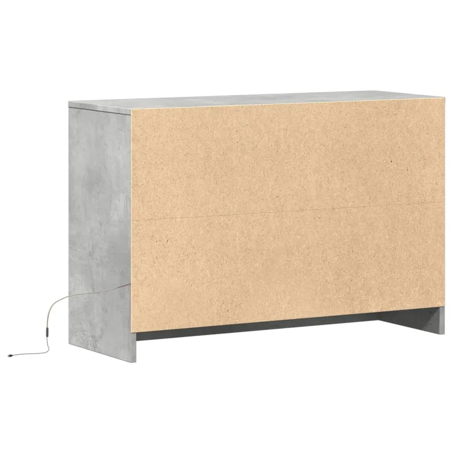 Meuble TV avec LED gris béton 91x34x61 cm bois d'ingénierie - 8