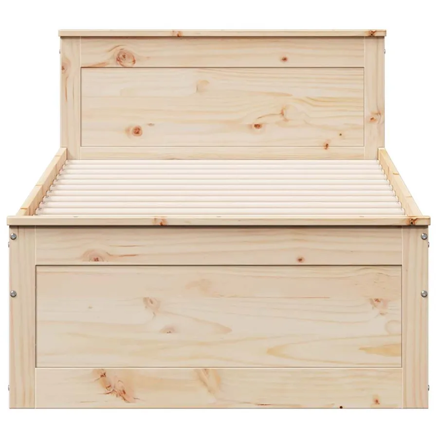 Cadre de lit sans matelas avec tête de lit 90x190 cm pin massif - 4