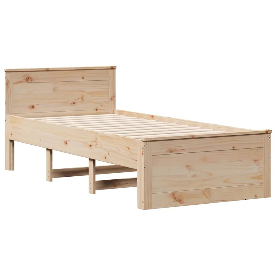 Cadre de lit sans matelas avec tête de lit 90x190 cm pin massif - 5