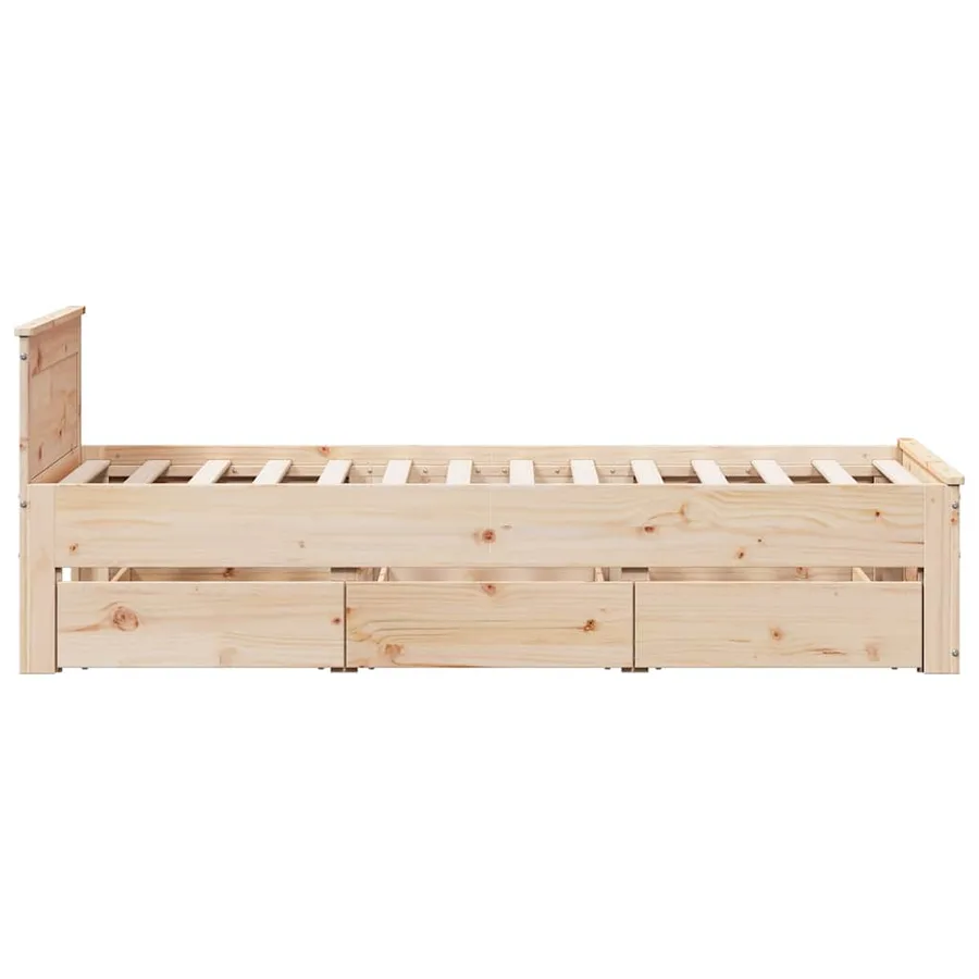 Cadre de lit sans matelas avec tête de lit 90x190 cm pin massif - 8
