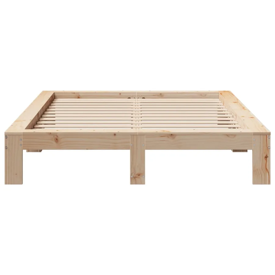 Cadre de lit sans matelas 140x200 cm bois massif de pin - 6