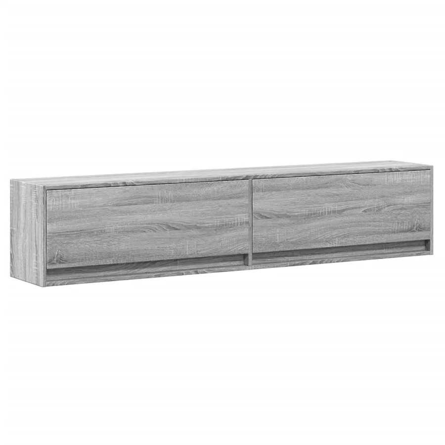 Meuble TV mural avec LED sonoma gris 180x31x38 cm - 3