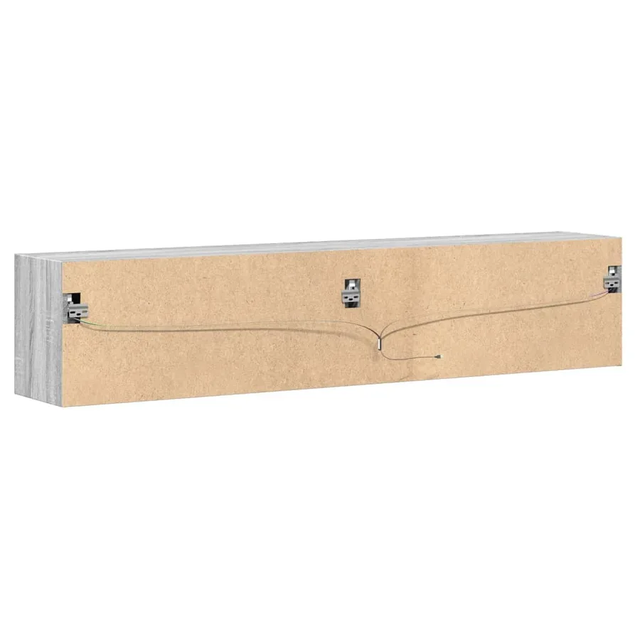 Meuble TV mural avec LED sonoma gris 180x31x38 cm - 8