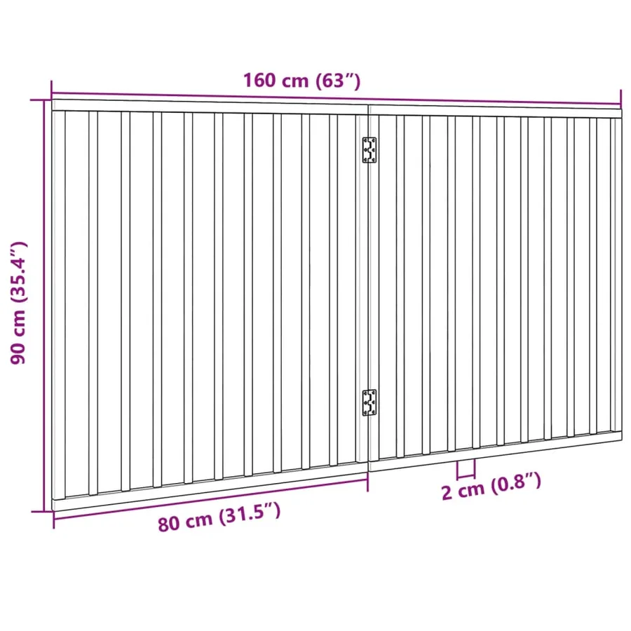 Barrière pour chien pliable 2 panneaux 160 cm bois de peuplier - 9
