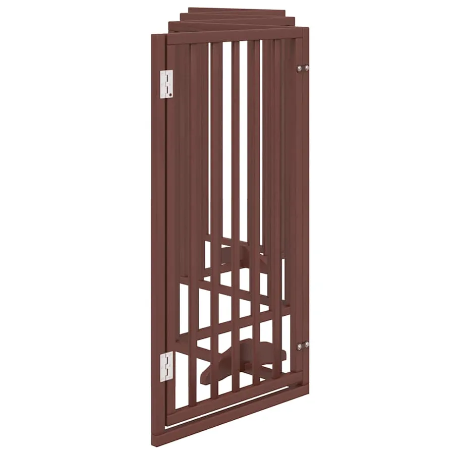 Porte pour chien pliable à 6 panneaux, marron, 300 cm, bois de peuplier - 5