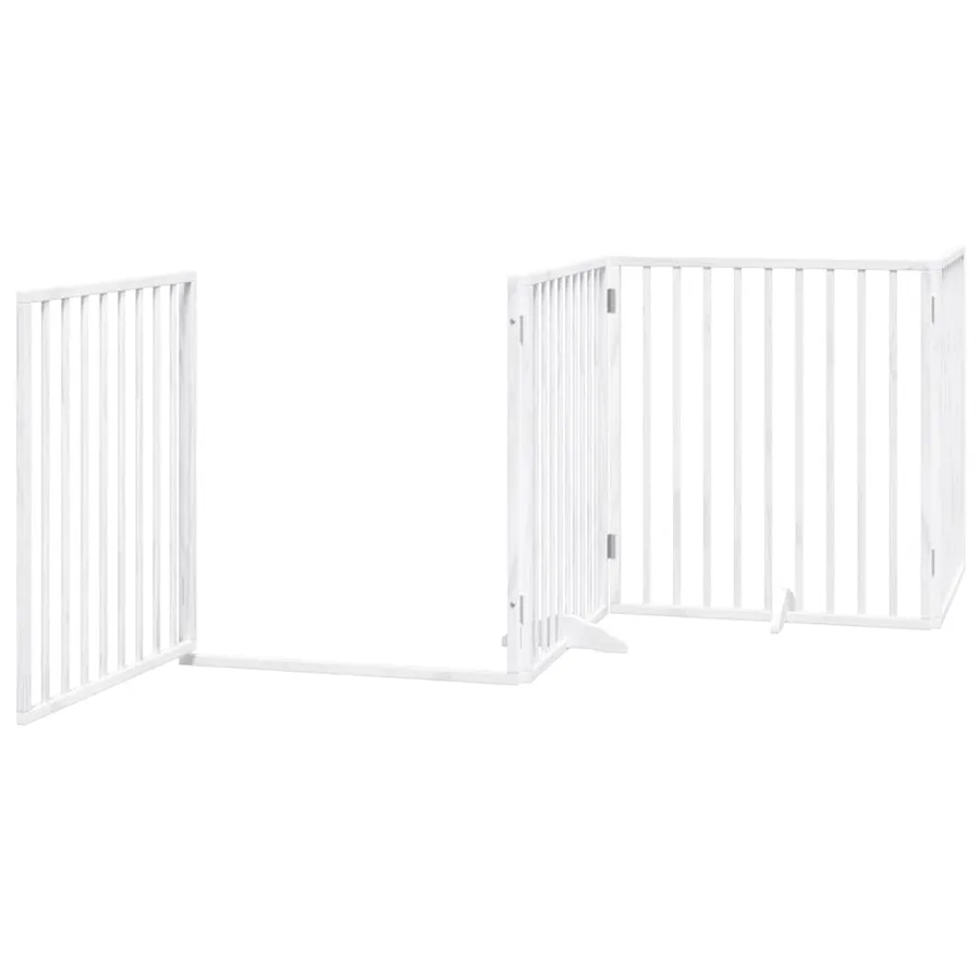 Barrière pour chien porte pliable 6panneaux blanc bois peuplier - 4