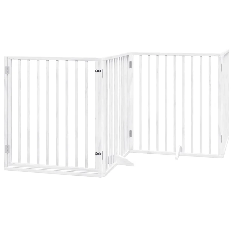 Barrière pour chien porte pliable 10 panneaux bois de peuplier - 3