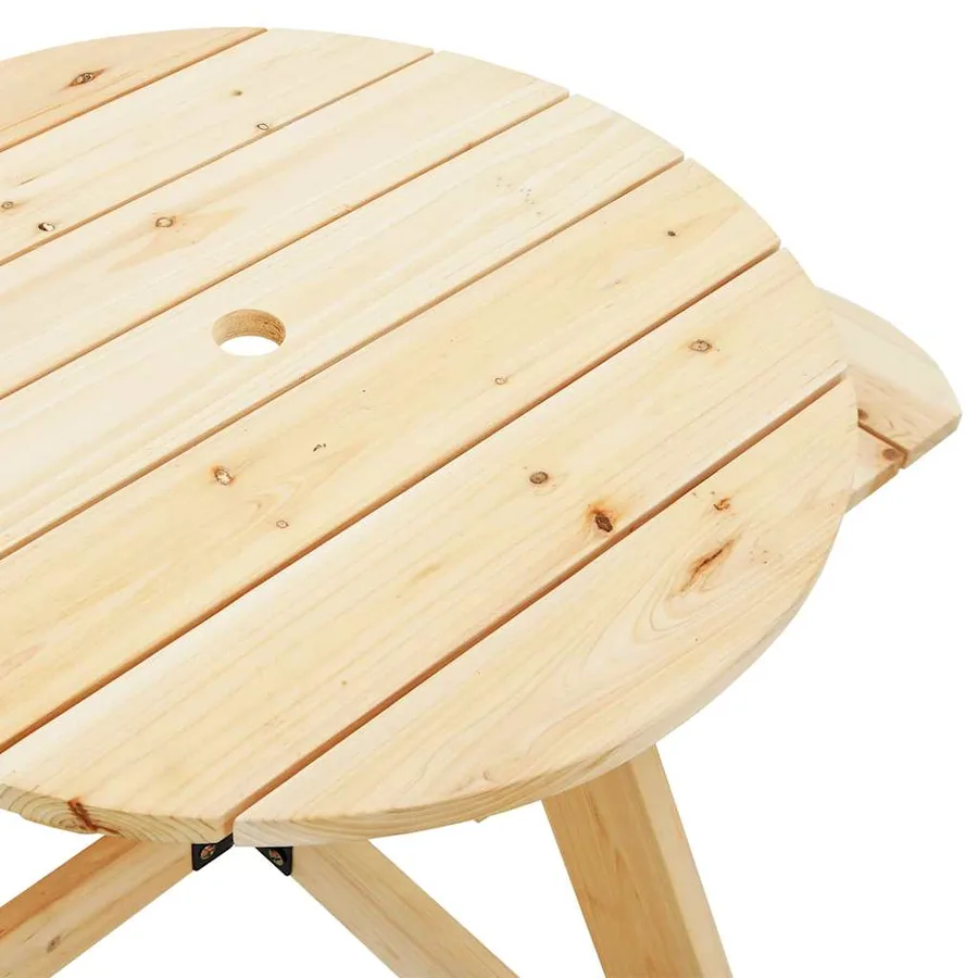 Table de pique-nique pour 4 enfants avec trou de parasol rond - 7