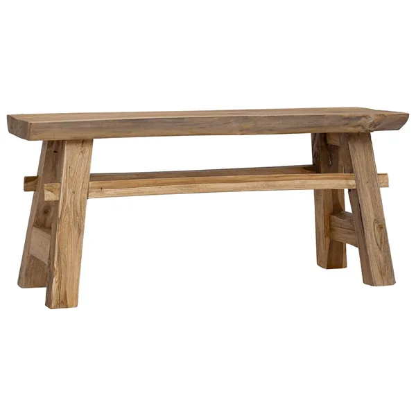 Bench Mixed Reclaimed Wood and Solid Teak 100x28x43 cm