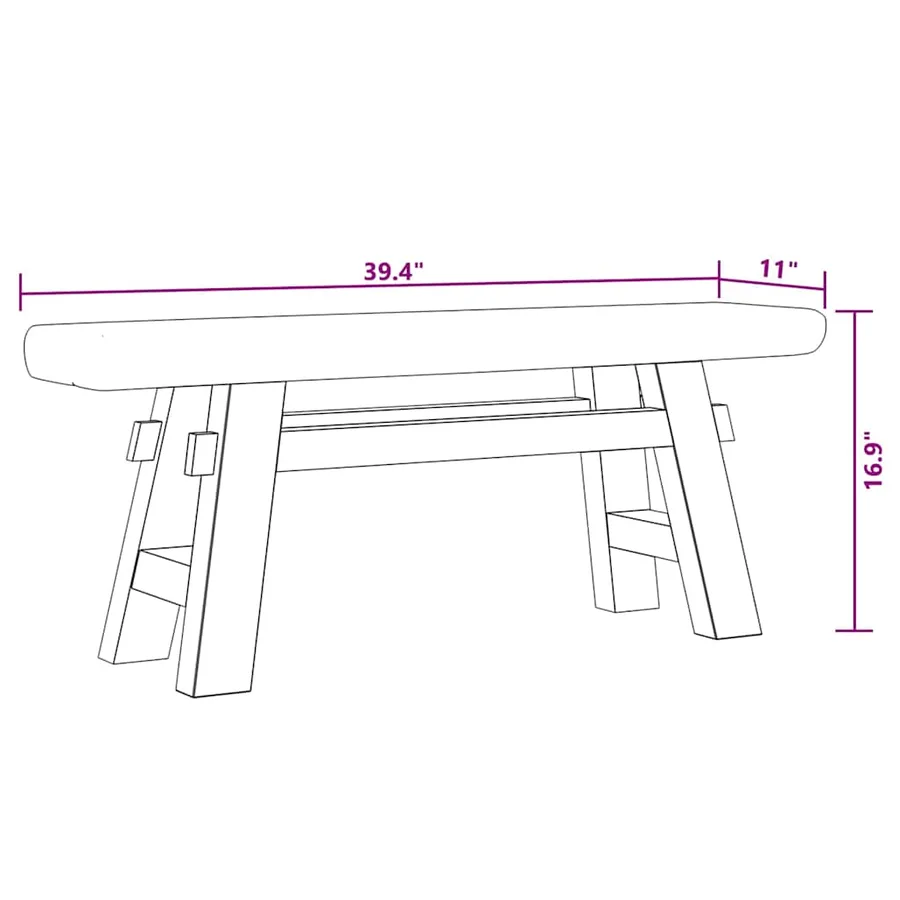 Bench Mixed Reclaimed Wood and Solid Teak 100x28x43 cm - 10