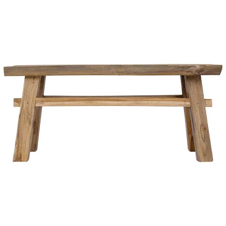 Bench Mixed Reclaimed Wood and Solid Teak 100x28x43 cm - 3