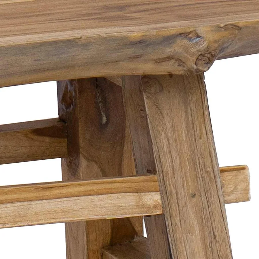 Banc bois de récupération mélangé et teck massif 100x28x43 cm - 8