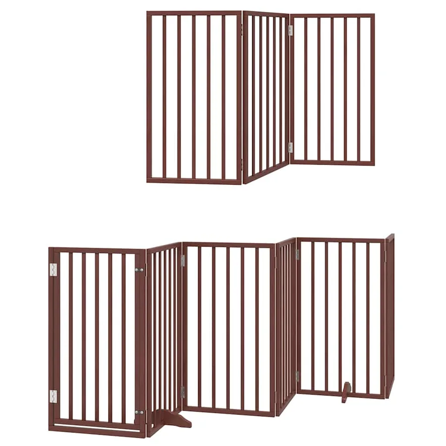 Barrière pour chien porte pliable 15 panneaux bois de peuplier - 12