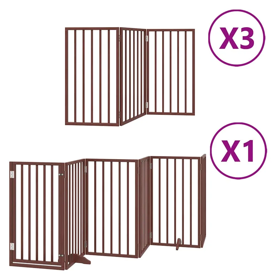 Barrière pour chien porte pliable 15 panneaux bois de peuplier - 2