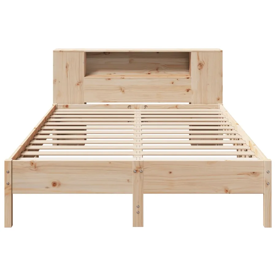 Lit bibliothèque sans matelas 150x200 cm bois massif de pin - 4