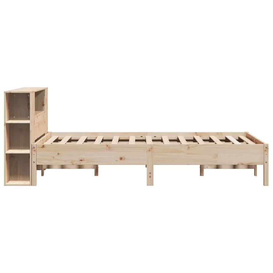Lit bibliothèque sans matelas 150x200 cm bois massif de pin - 5