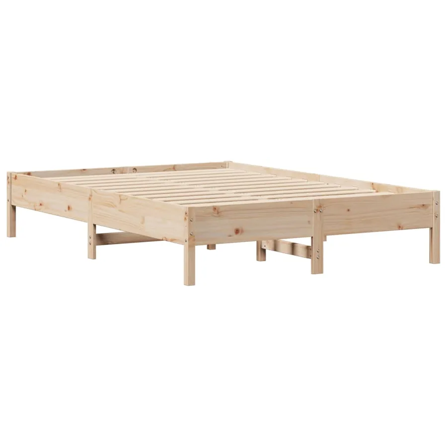 Lit bibliothèque sans matelas 150x200 cm bois massif de pin - 8