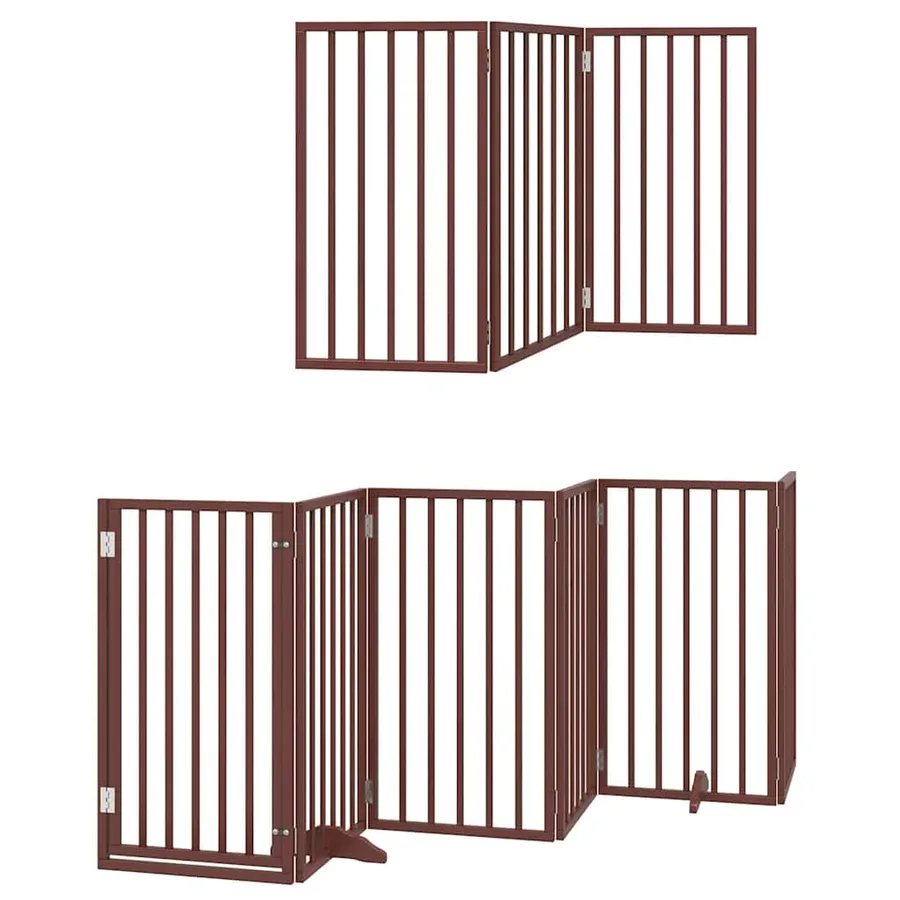 Barrière pour chien porte pliable 9 panneaux bois de peuplier - 12