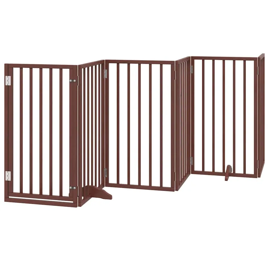 Barrière pour chien porte pliable 9 panneaux bois de peuplier - 3