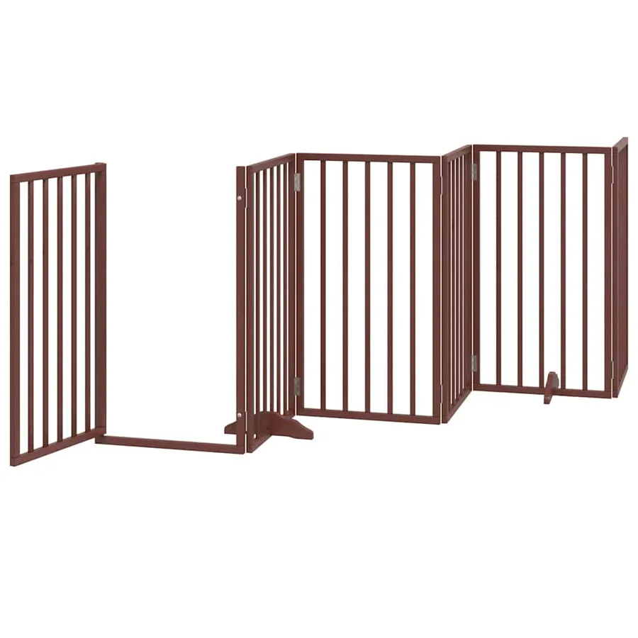 Barrière pour chien porte pliable 9 panneaux bois de peuplier - 4
