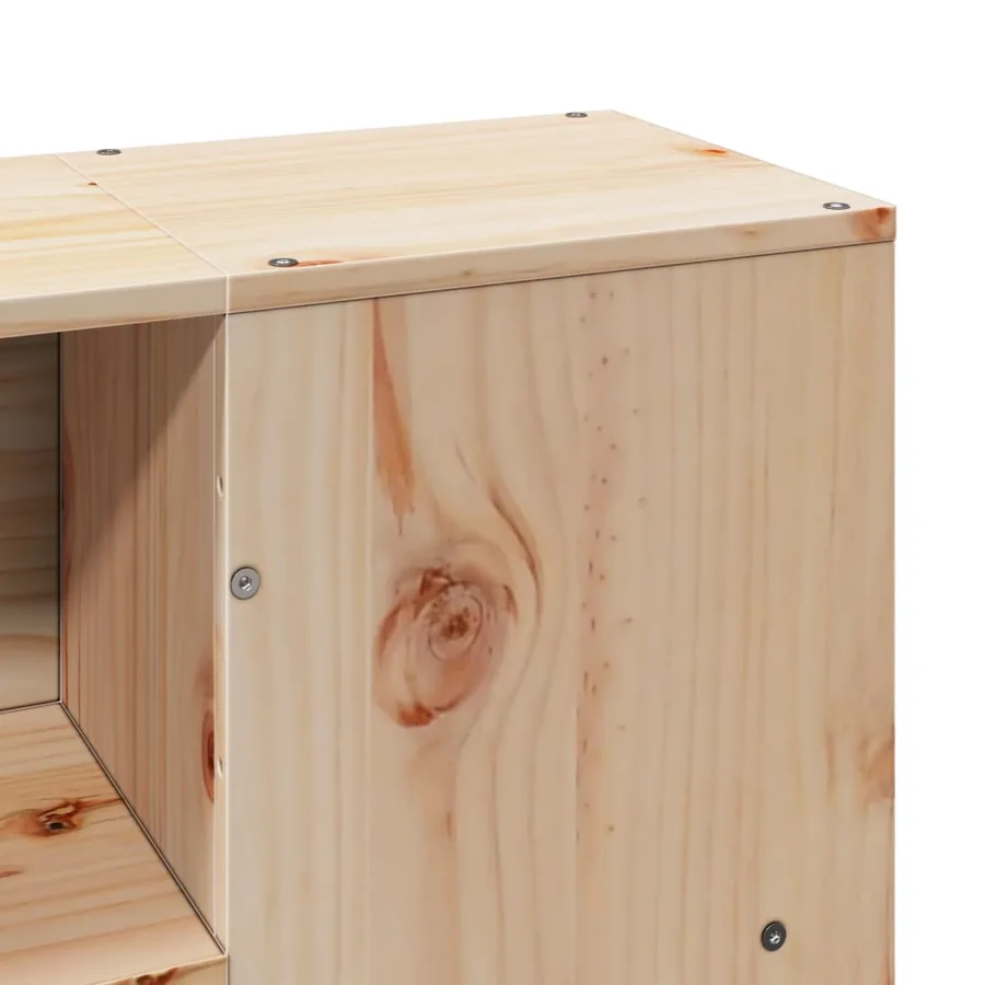Lit bibliothèque sans matelas 150x200 cm bois massif - 10