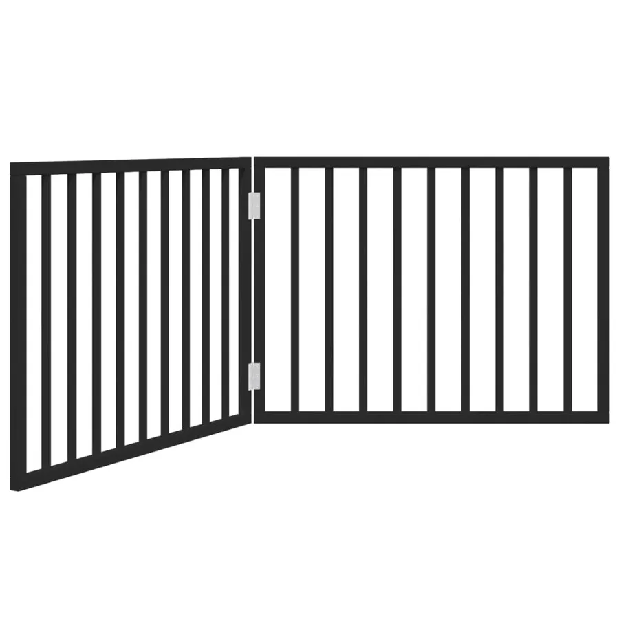 Barrière pour chien pliable à 2 panneaux Noir 160 cm Bois de peuplier - 2