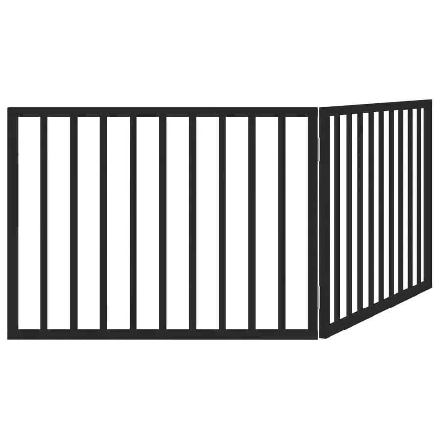 Barrière pour chien pliable à 2 panneaux Noir 160 cm Bois de peuplier - 6