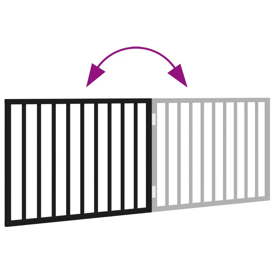 Barrière pour chien pliable à 2 panneaux Noir 160 cm Bois de peuplier - 7