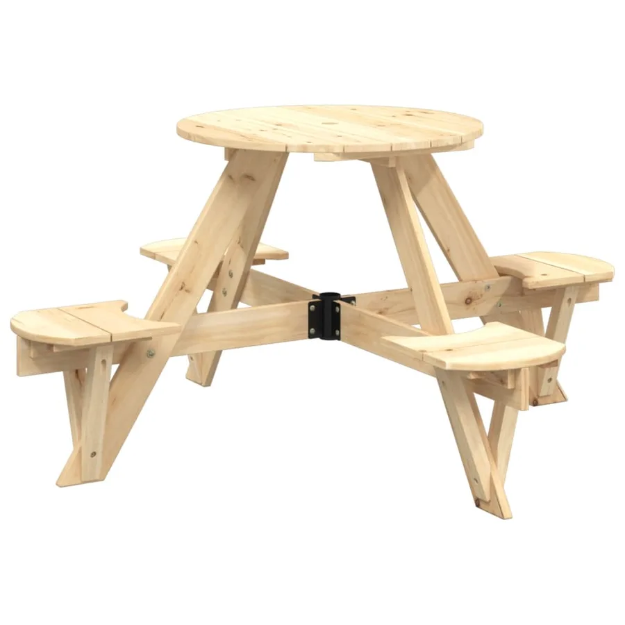 Table de pique-nique pour 4 enfants avec parasol rond sapin - 8