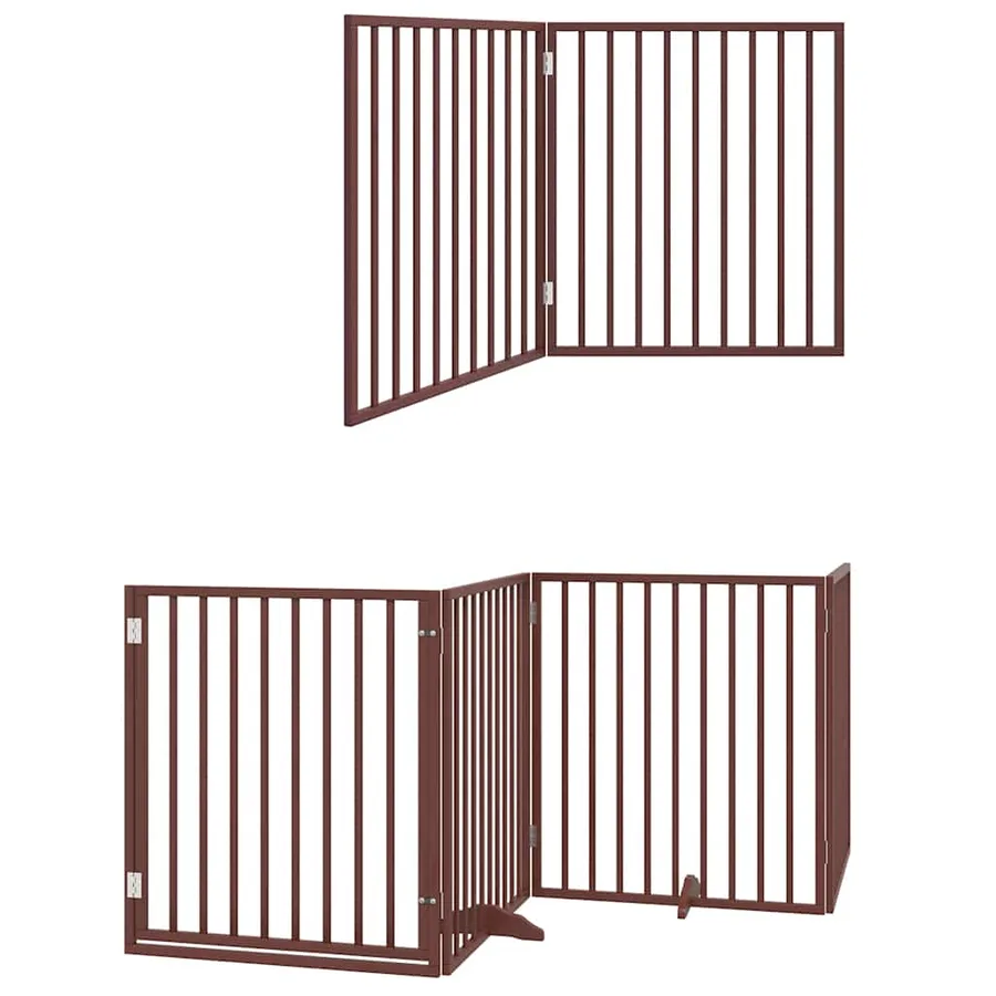 Barrière pour chien porte pliable 12 panneaux bois de peuplier - 12